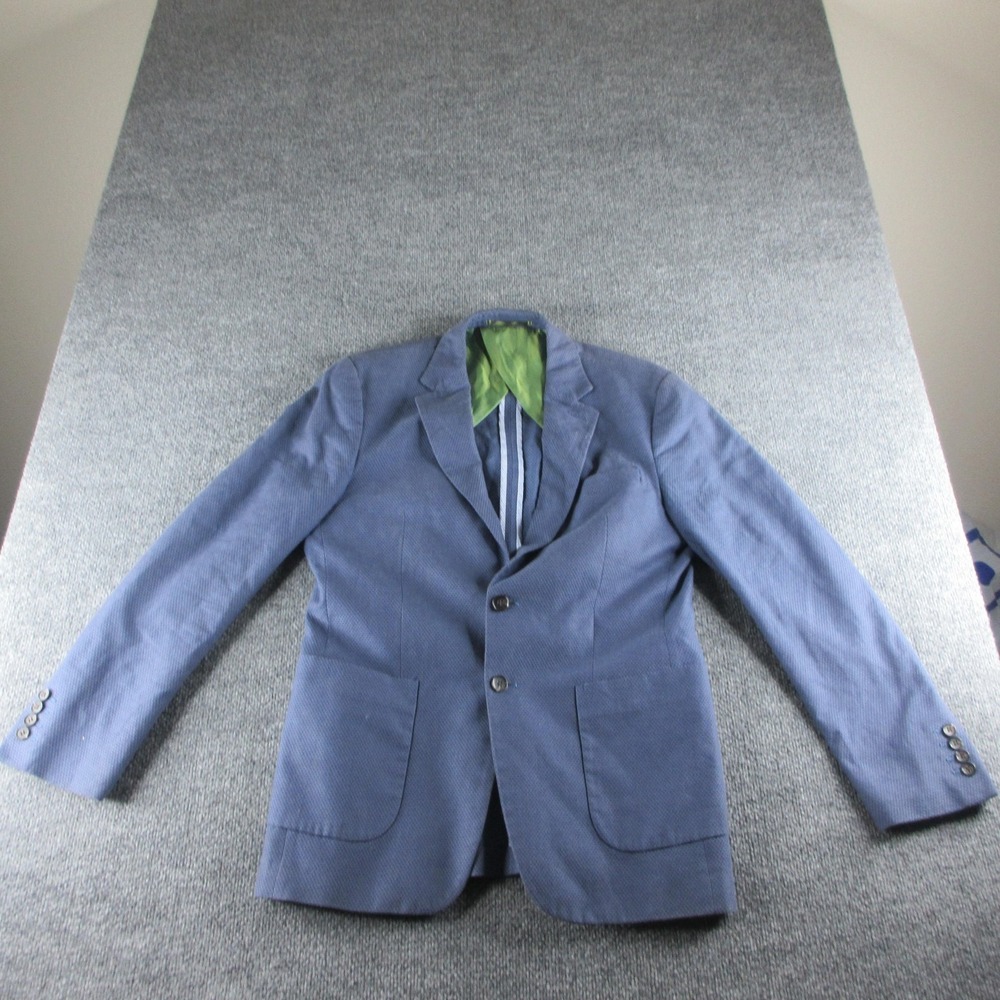 Charles Tyrwhitt Blazer Mens 40 Blue Cotton Slim Fit Sport Coat Weekend Jacket